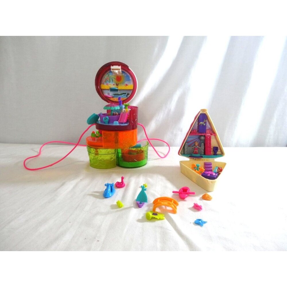 Polly Pocket Birthday Cake Bash  Compact Playset  + Polly Pocket Spin n Surprise